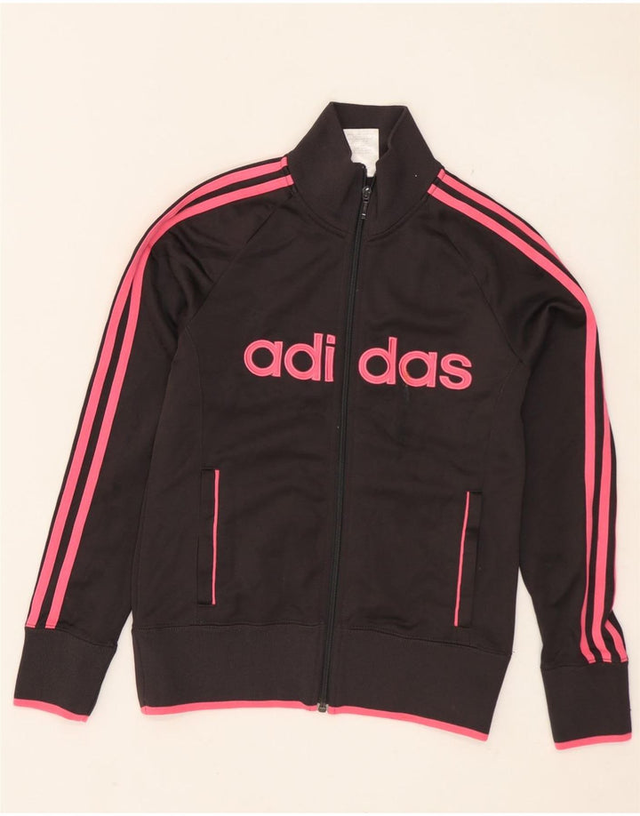 Adidas - Chaqueta de chándal gráfica para mujer, talla 8, poliéster gris pequeño