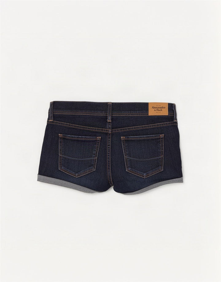 Abercrombie & Fitch Pantalones cortos de mezclilla para mujer US 8 Medium W29 Azul marino