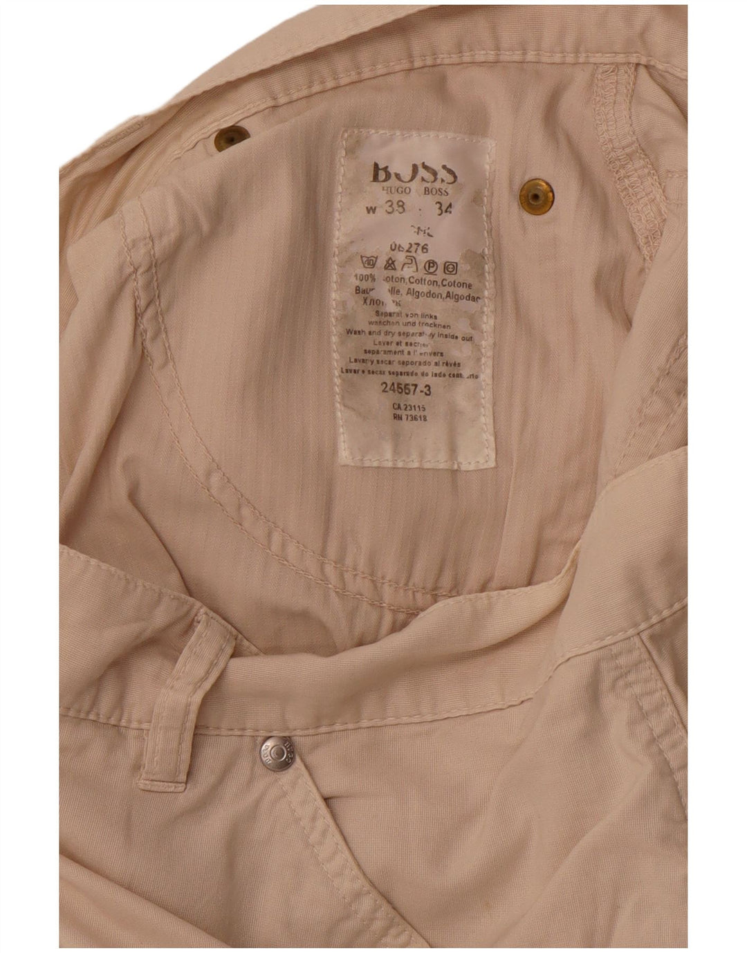 Pantalones cortos chinos Hugo Boss para mujer W38 XL Algodón beige