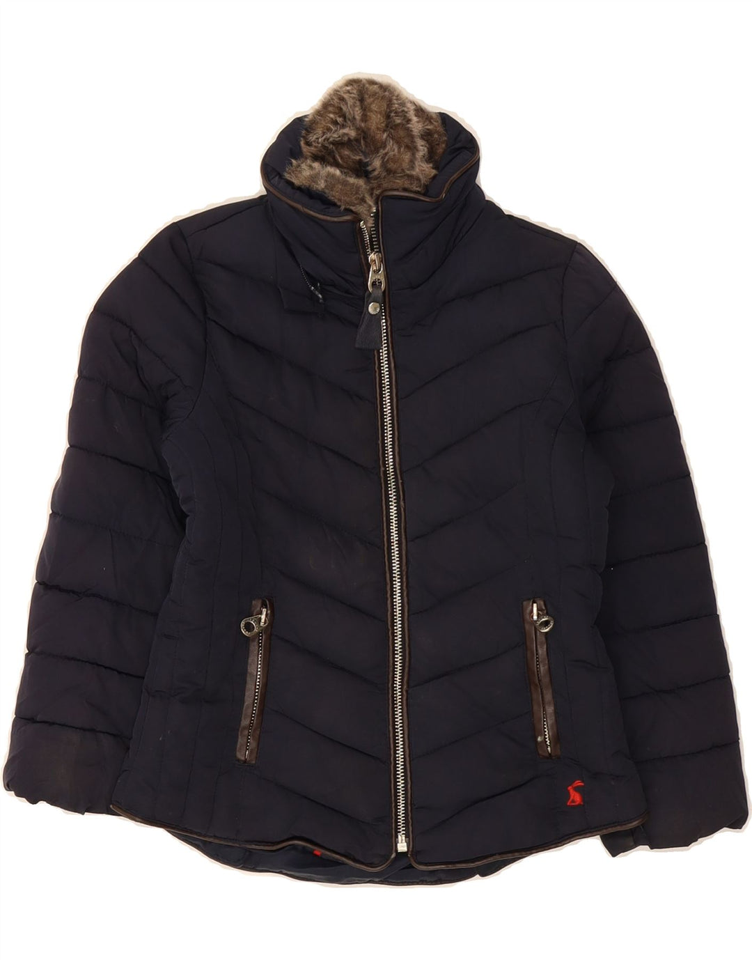 JOULES Girls Padded Jacket 5-6 Years Navy Blue Polyester Vintage Joules and Second-Hand Joules from Messina Hembry 