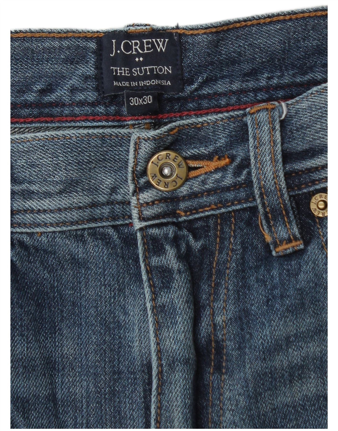 J. CREW Vaqueros rectos The Sutton para hombre W30 L30 Algodón azul