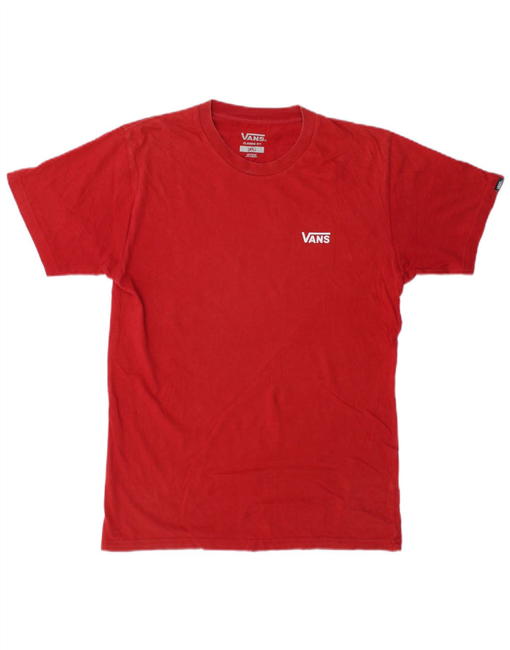 Vans - Camiseta de corte clásico para hombre, talla pequeña, algodón rojo