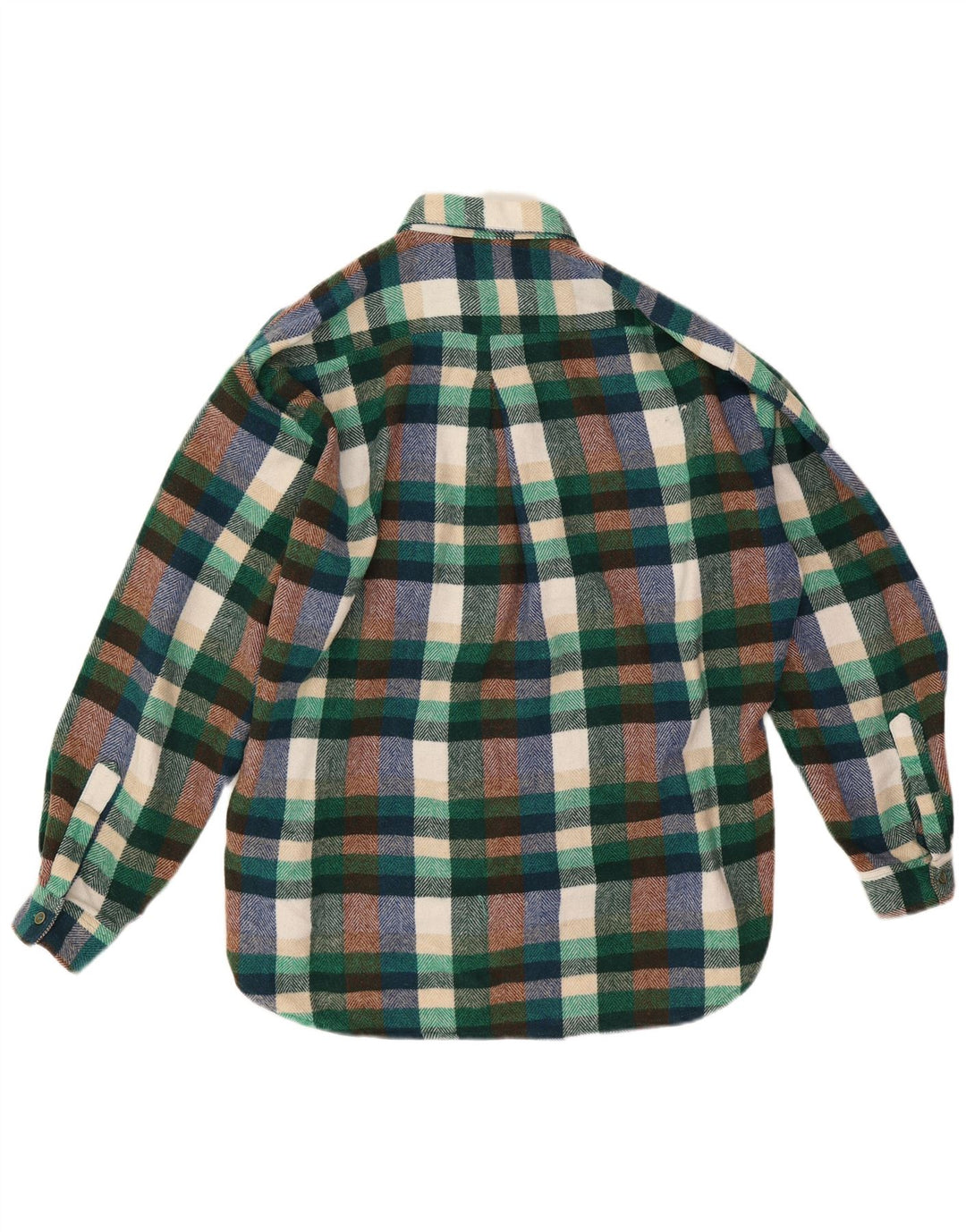 POP 84 Camisa De Franela Hombre Cuadros Verde Medio Poliamida