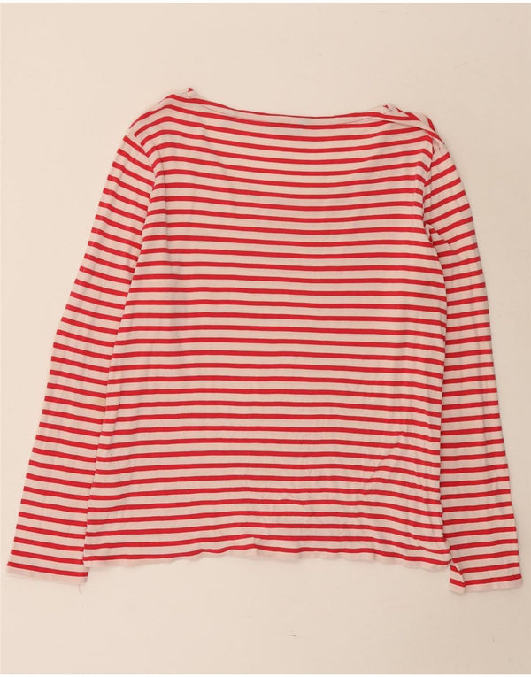 Gant Top Mujer Manga Larga UK 20 2XL Algodón A Rayas Rojo