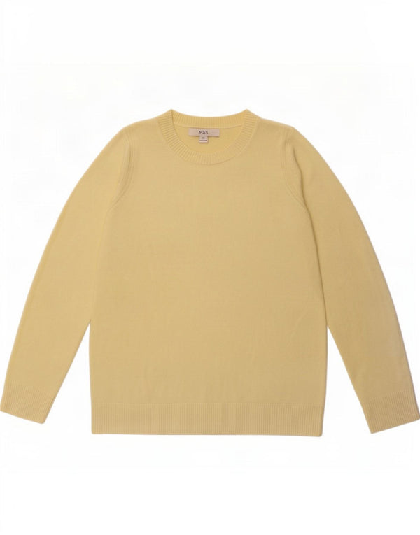 Marks & Spencer Jersey con Cuello Barco para Mujer UK 12 Acrílico Amarillo Medio