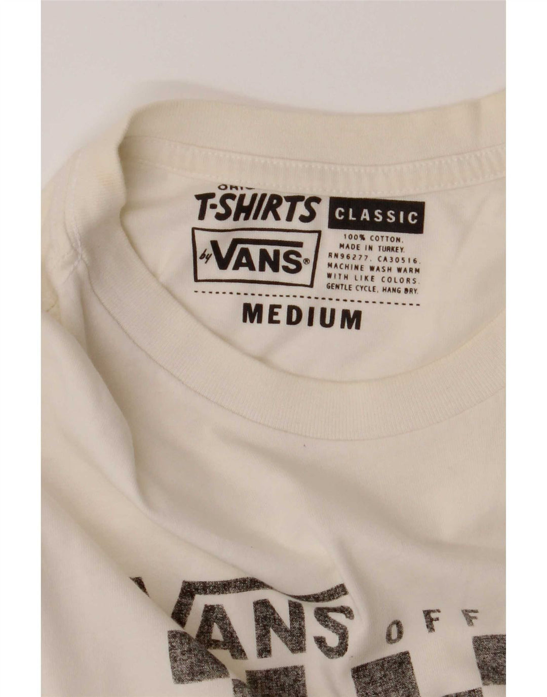 Vans Camiseta con gráfico de ajuste clásico para hombre Top mediano de algodón blanco