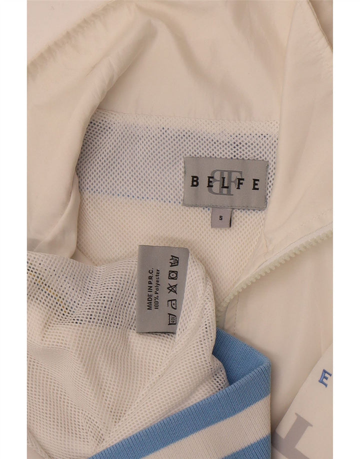 Belfe Hombre Chaqueta De Chándal Estampada Pequeña Poliéster Color Block Blanco Pequeño
