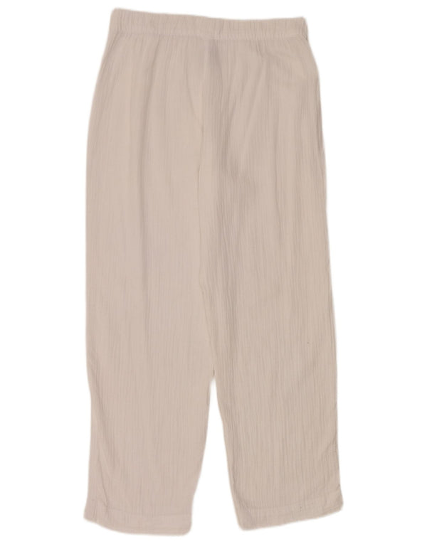 Marks & Spencer Pantalones Casuales de Corte Suelto para Mujer UK 10 Small W32 L30 Blanco