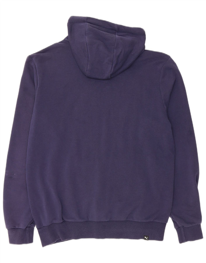 PUMA Jersey con capucha gráfica para hombre, algodón azul marino mediano