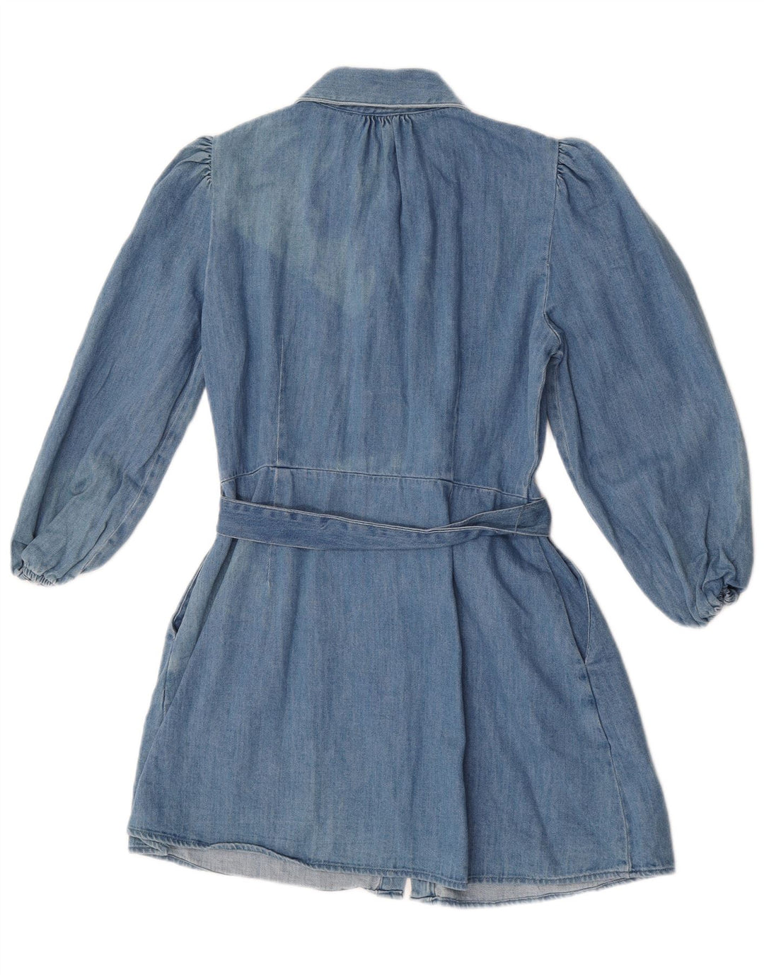 Zara Vestido Vaquero De Manga Larga Para Mujer UK 42 Azul Medio