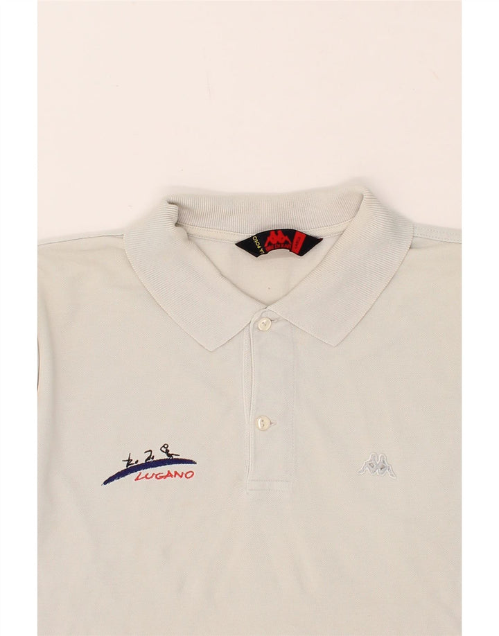KAPPA Mens Polo Shirt Large White Cotton Vintage Kappa and Second-Hand Kappa from Messina Hembry 
