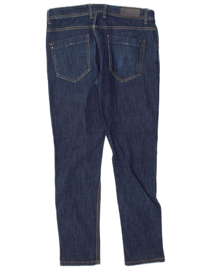 Vintage Hombres Slim Jeans IT 48 Medio W34 L30 Algodón Azul Marino