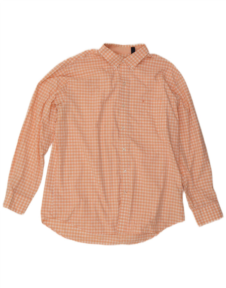 Camisa Izod Hombre XL Algodón Vichy Naranja