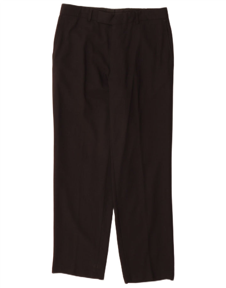 Hugo Boss Pantalones de traje rectos para hombre IT 48 Medium W32 L32 Negro