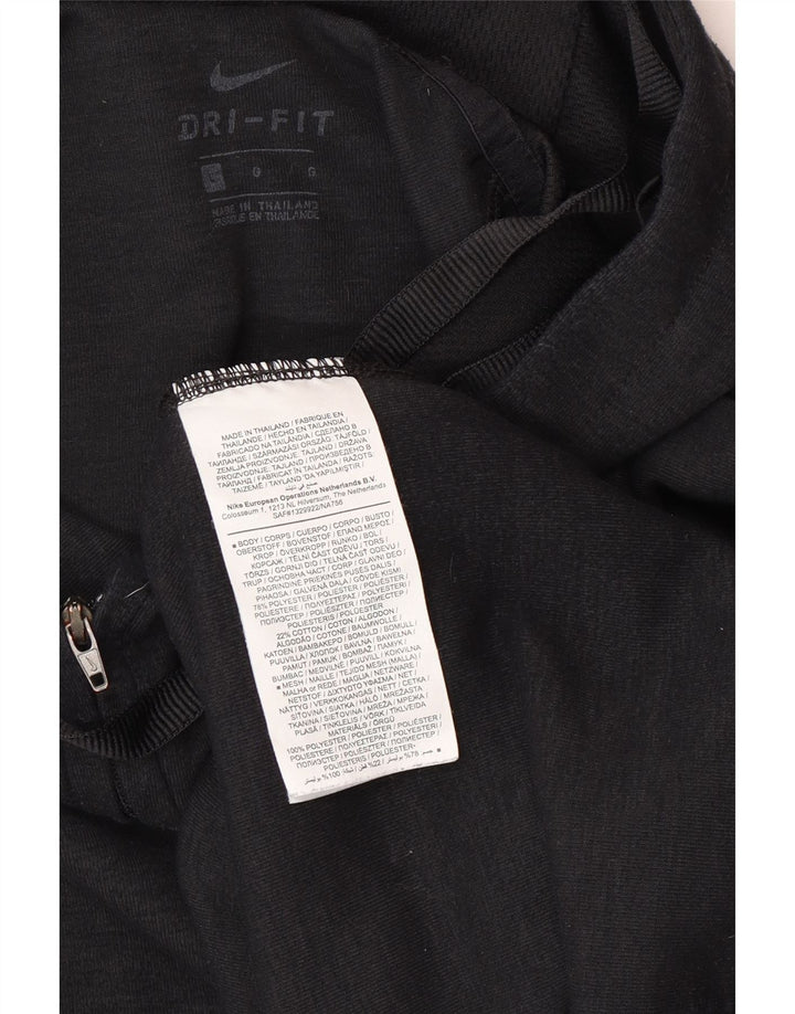 Nike - Sudadera con capucha y cuello con cremallera para hombre, talla grande, color negro, poliéster
