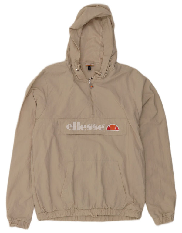 Ellesse Chaqueta impermeable con capucha de gran tamaño para mujer UK 8 Small Beige Nylon