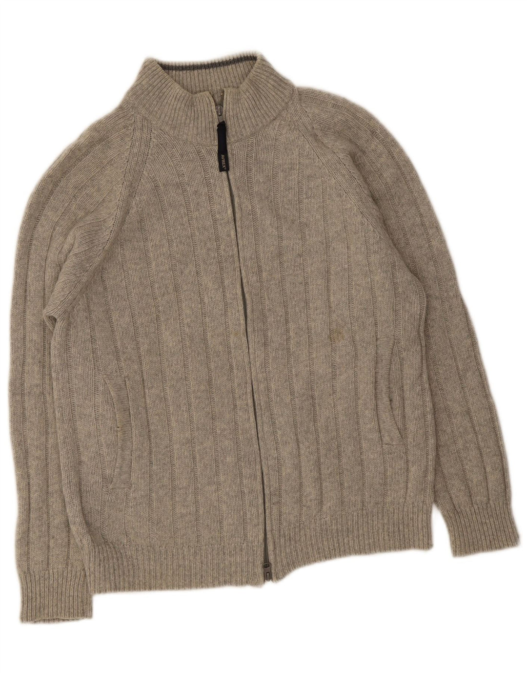 Avirex Cárdigan para hombre de lana gris medio