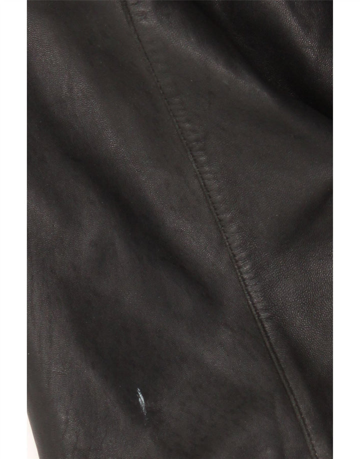 Liz Claiborne Abrigo de cuero para mujer Reino Unido 46 Cuero negro grande