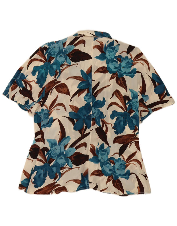 Vintage mujer ver a través de camisa blusa IT 48 XL multicolor floral