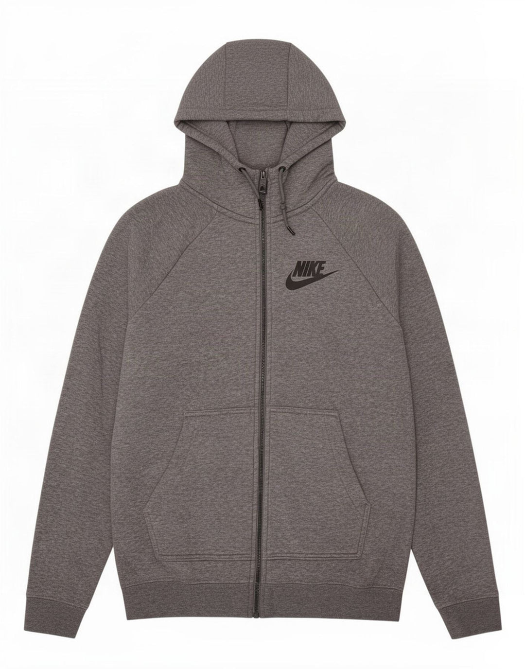 Nike - Sudadera con capucha y cremallera para hombre, algodón gris medio