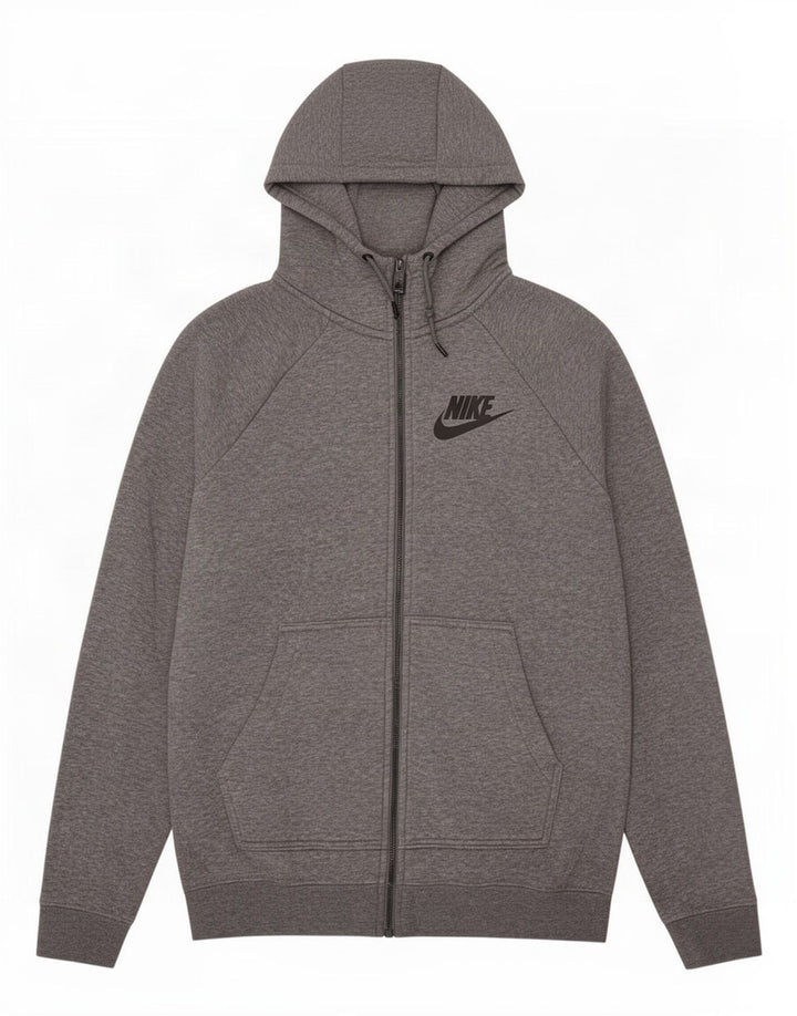 Nike - Sudadera con capucha y cremallera para hombre, algodón gris medio