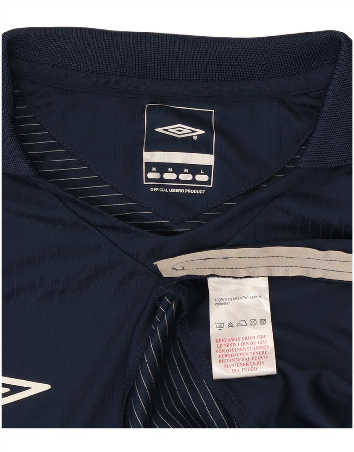 Umbro Hombre Top Manga Larga Poliéster Rayas Azul Marino Medio