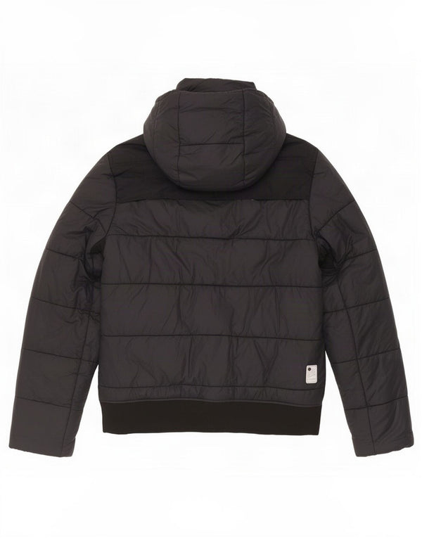 G-Star Hombre Chaqueta Acolchada Con Capucha UK 42 XL Nylon Color Block Negro