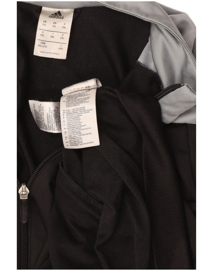 Adidas - Chaqueta de chándal para hombre, talla 2XL, color negro, poliéster