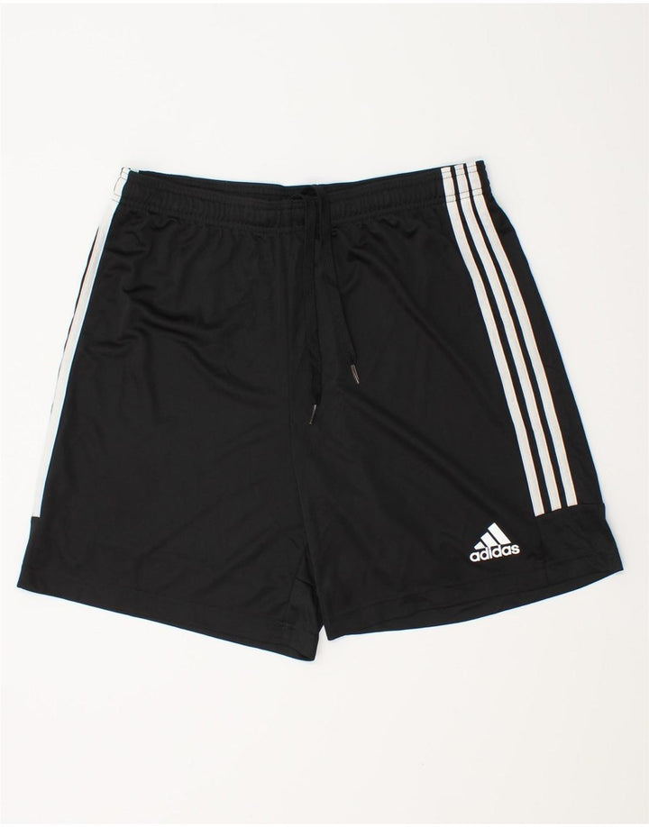 Adidas - Pantalones cortos deportivos Aeroready para hombre, tamaño grande, poliéster negro
