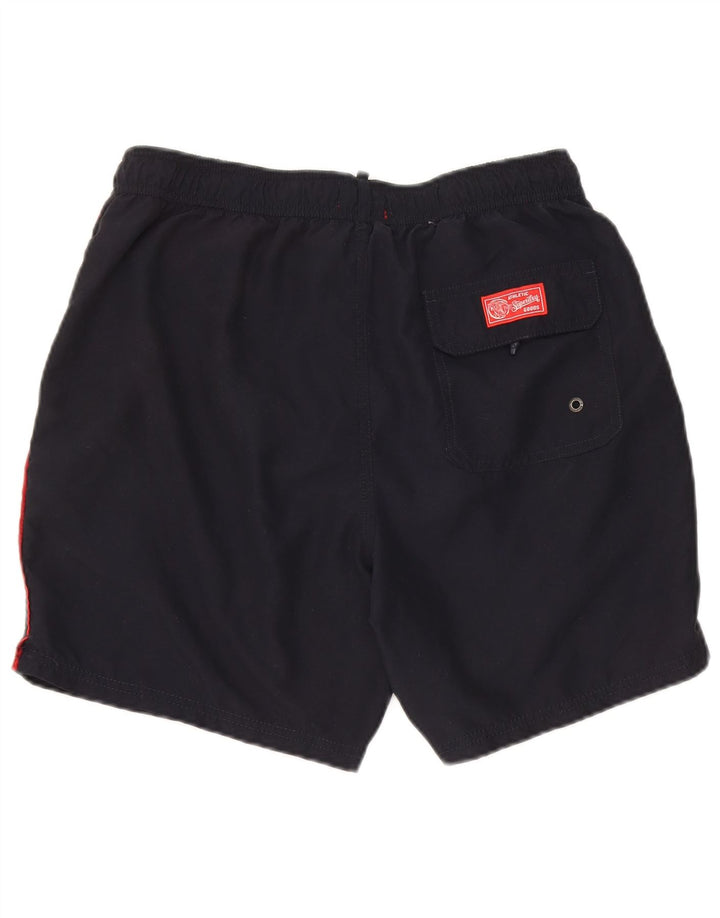 Superdry Pantalones cortos deportivos para hombre, tamaño grande, poliéster negro