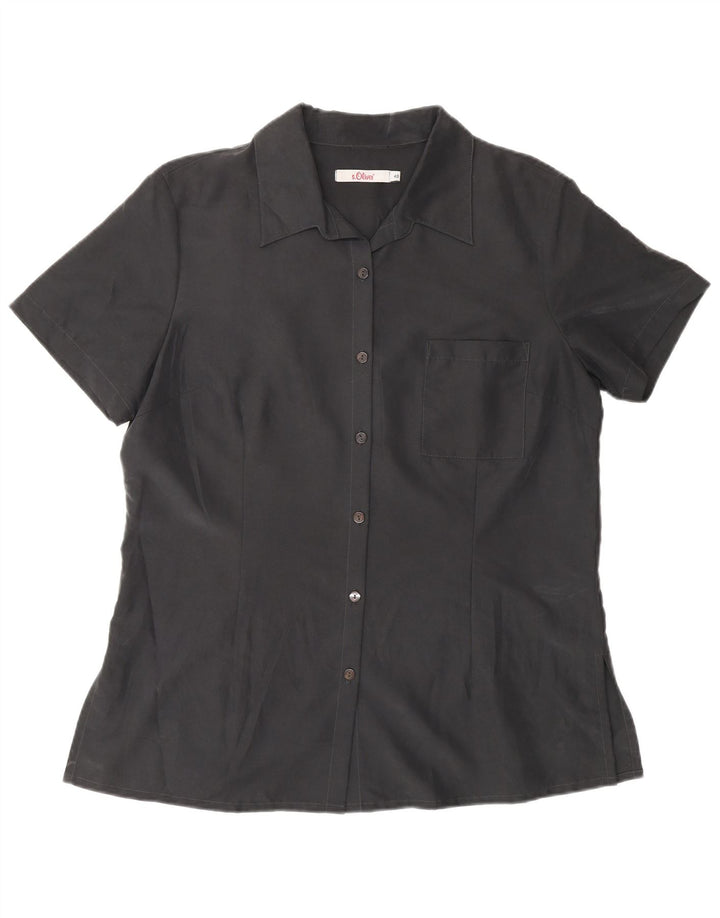 S.Oliver Camisa Manga Corta Mujer IT 40 Small Gris Poliamida