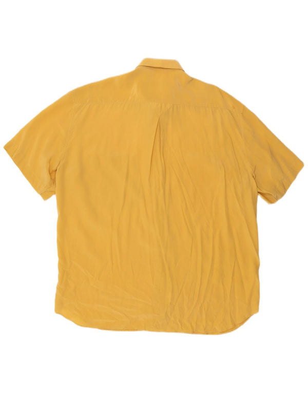 CACHAREL Camisa Manga Corta Hombre Talla 42 16 1/2 Grande Amarillo