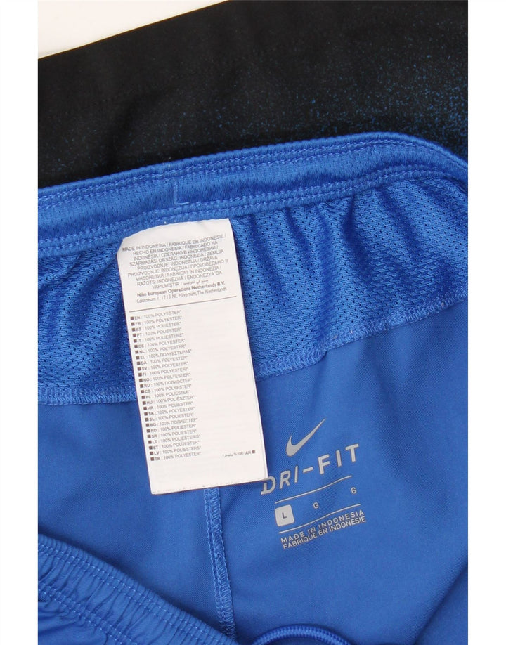 Nike - Pantalones cortos deportivos Dri Fit para hombre, poliéster, color azul grande