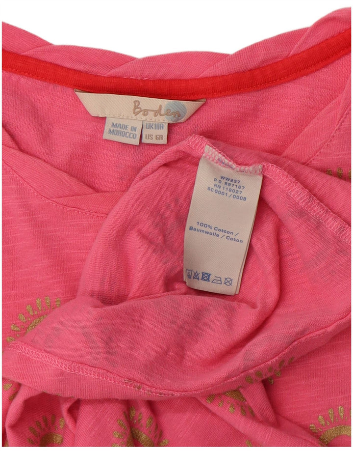 BODEN Vestido tipo camiseta para mujer UK 40 Small Pink Floral Cotton