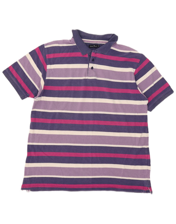 James Pringle Polo para hombre 2XL Púrpura Rayas