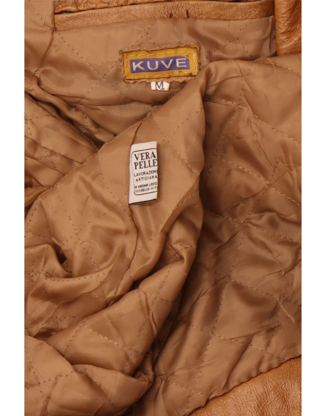 VINTAGE Chaqueta de cuero para hombre Reino Unido 38 Cuero marrón medio