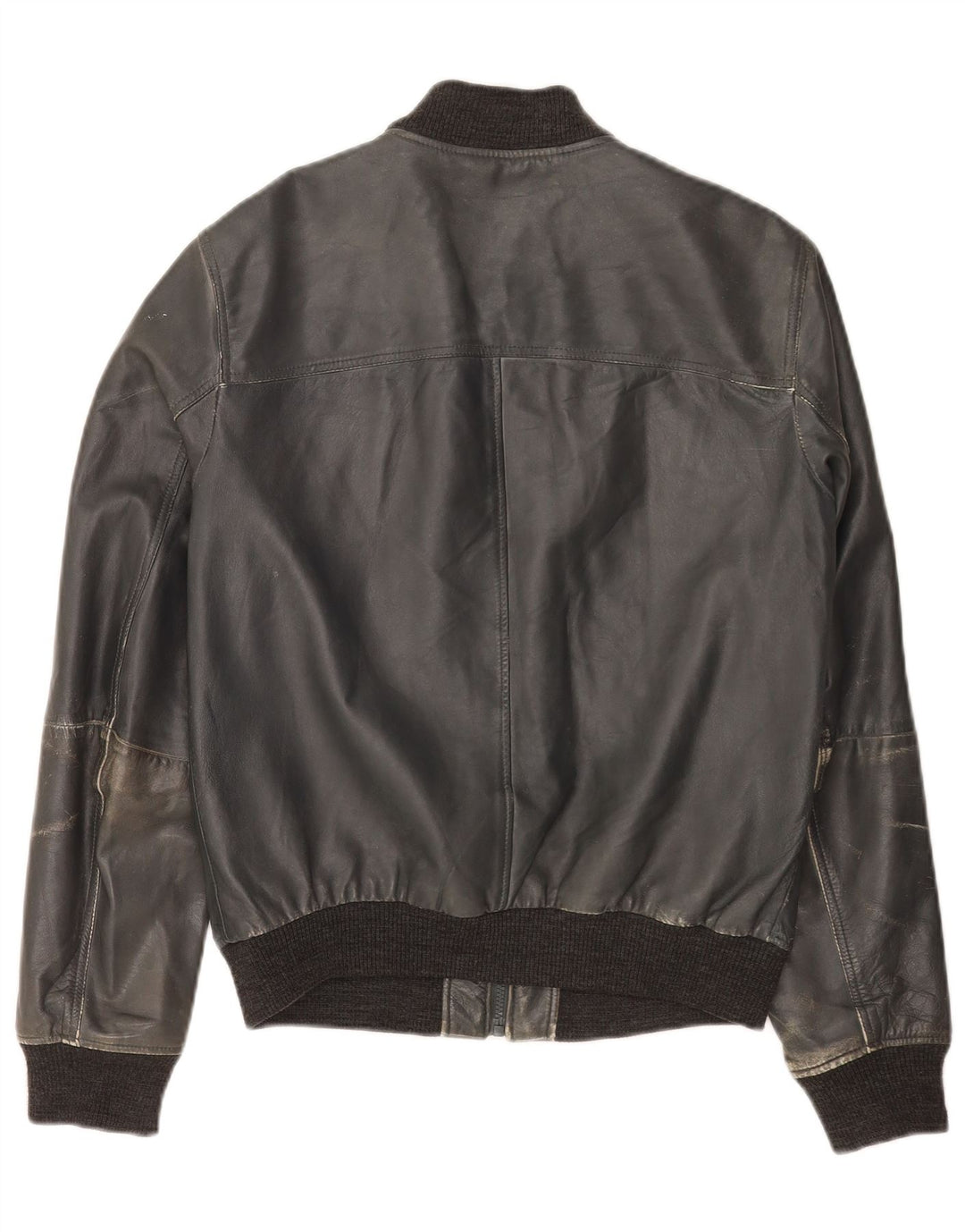 Cazadora Bomber de Piel Mujer Trussardi Jeans IT 50 XL Azul Marino