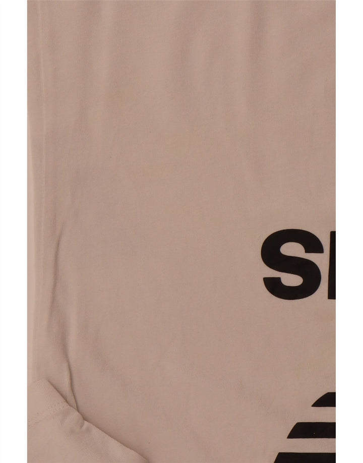 ADIDAS Camiseta gráfica para mujer Top UK 10 Small White Cotton