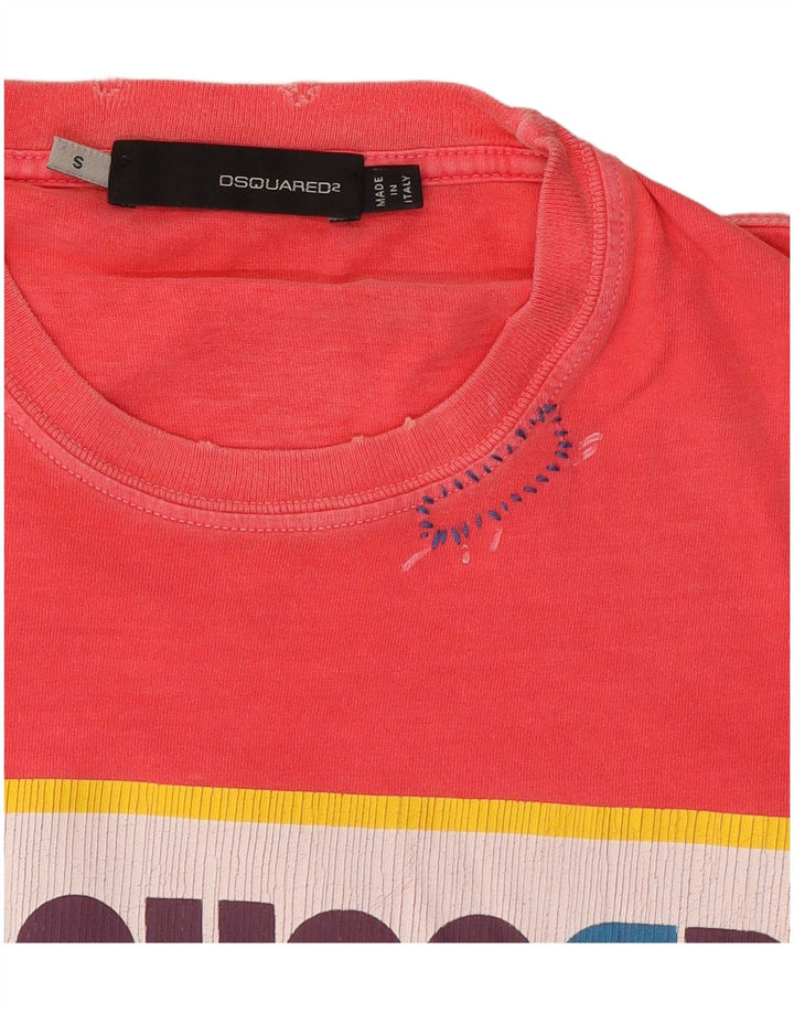 Dsquared2 Hombre Camiseta Gráfica Top Pequeño Rosa