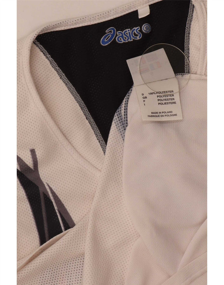 Asics Mujer Graphic Vest Top UK 10 Pequeño Poliéster Blanco