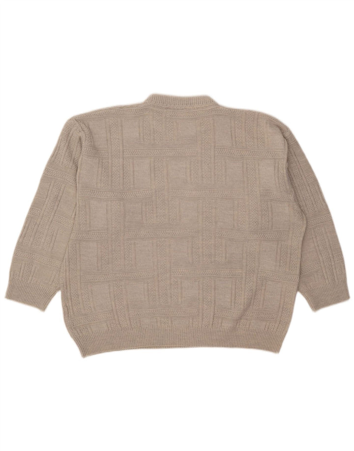 Nick Taylor - Jersey de cuello redondo para hombre, talla XL, acrílico gris
