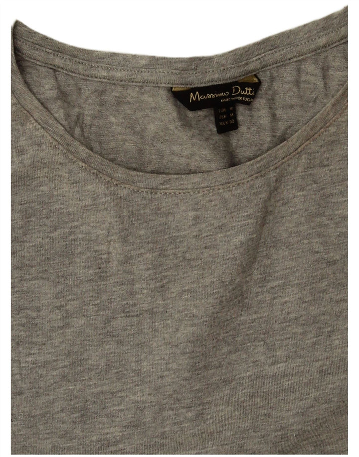 Massimo Dutti Camiseta Mujer Top UK 42 Gris Medio
