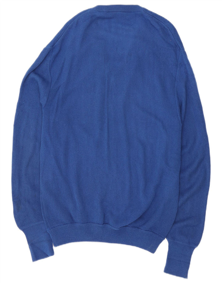 Jersey Lacoste Hombre con Cuello en V Acrílico Azul Medio
