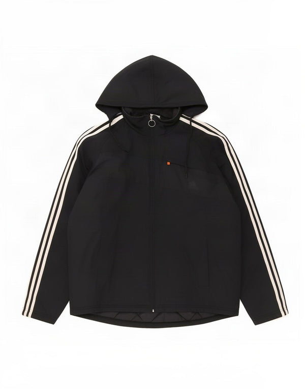 Adidas Chaqueta acolchada con capucha para hombre UK 38 Medium Negro Poliéster
