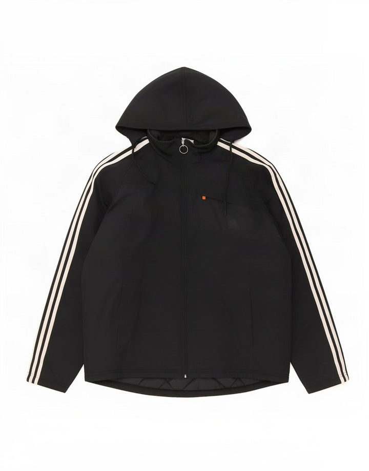 Adidas Chaqueta acolchada con capucha para hombre UK 38 Medium Negro Poliéster