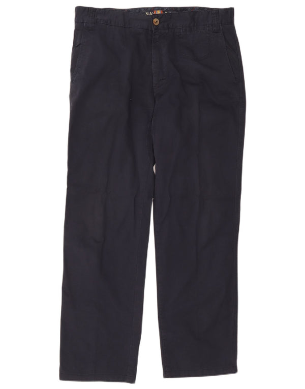 Navigare Pantalón chino recto para hombre IT 52 XL W36 L30 Algodón azul marino