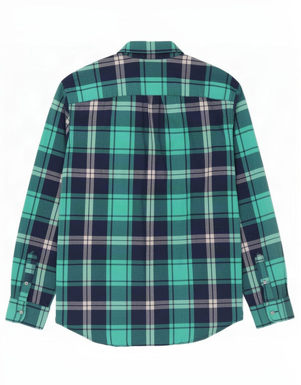 American Eagle Camisa Hombre XL Algodón Cuadros Verdes