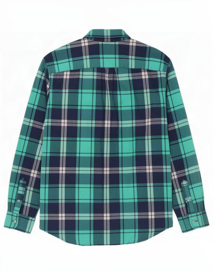 American Eagle Camisa Hombre XL Algodón Cuadros Verdes