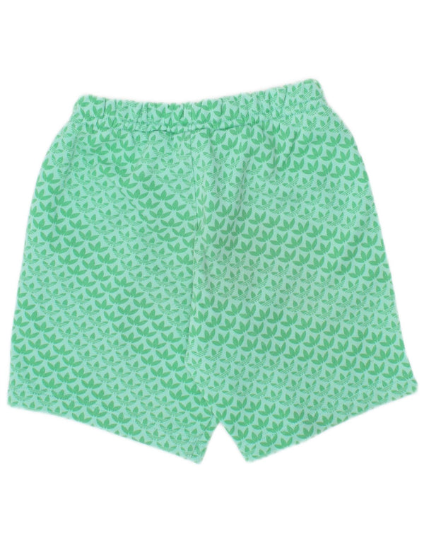 Adidas - Pantalones cortos deportivos con estampado gráfico para niña, 2-3 años, algodón verde