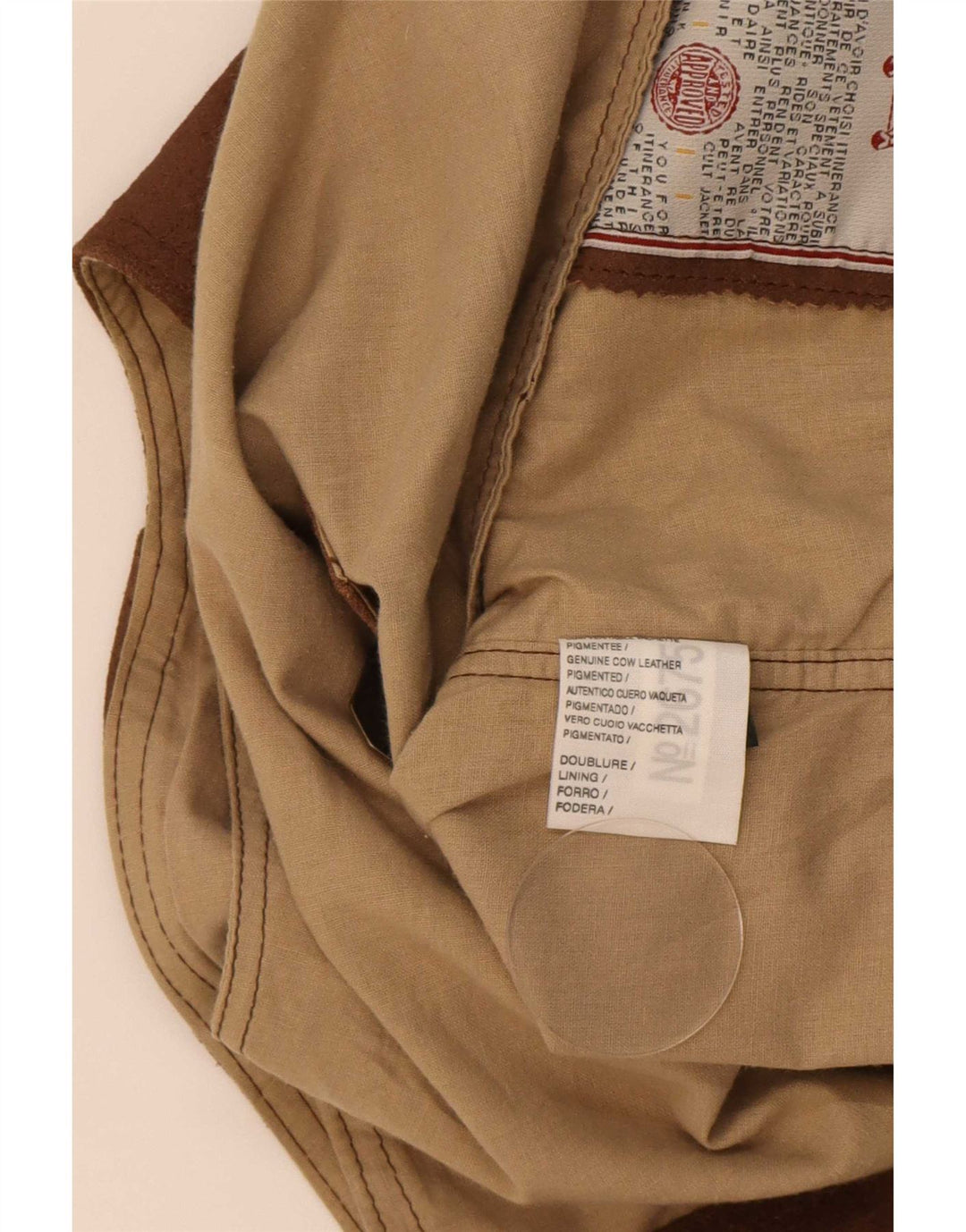 Chaleco vintage de ante para hombre XL cuero marrón